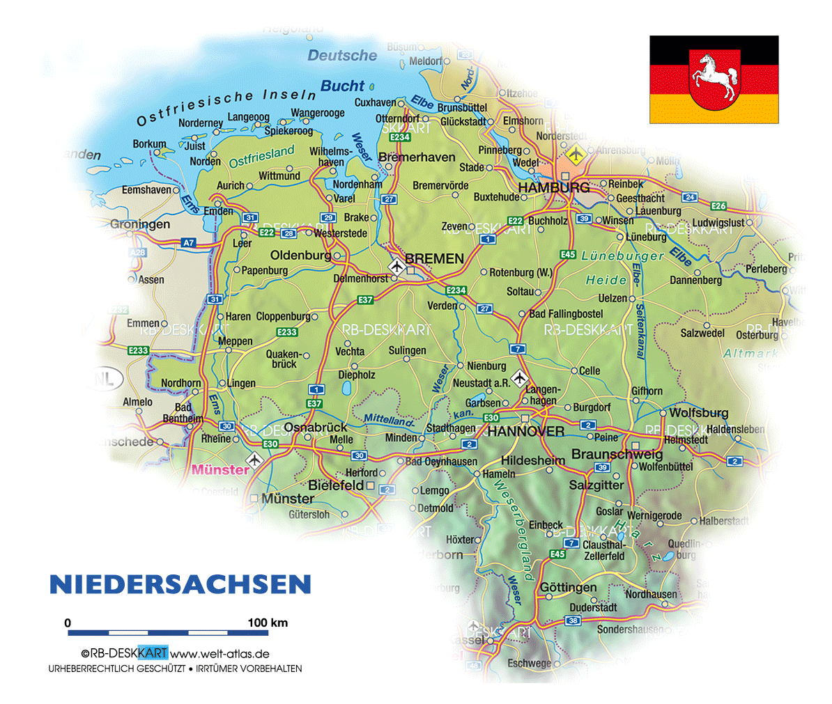 Niedersachsen Karte