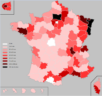 Coronavirus Frankreich Karte